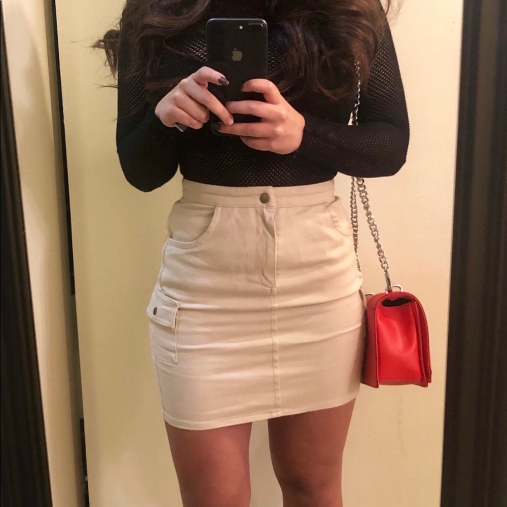 Meshki tan cargo skirt - Picture 1 of 5